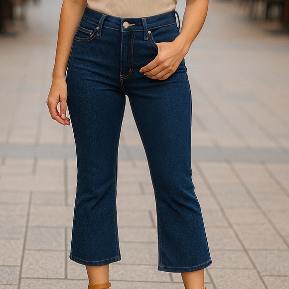 J Brand Heartbreaker Boot Leg Size 30 Dark Blue Flare Wide Leg Jeans Mid-Rise - Picture 1 of 14